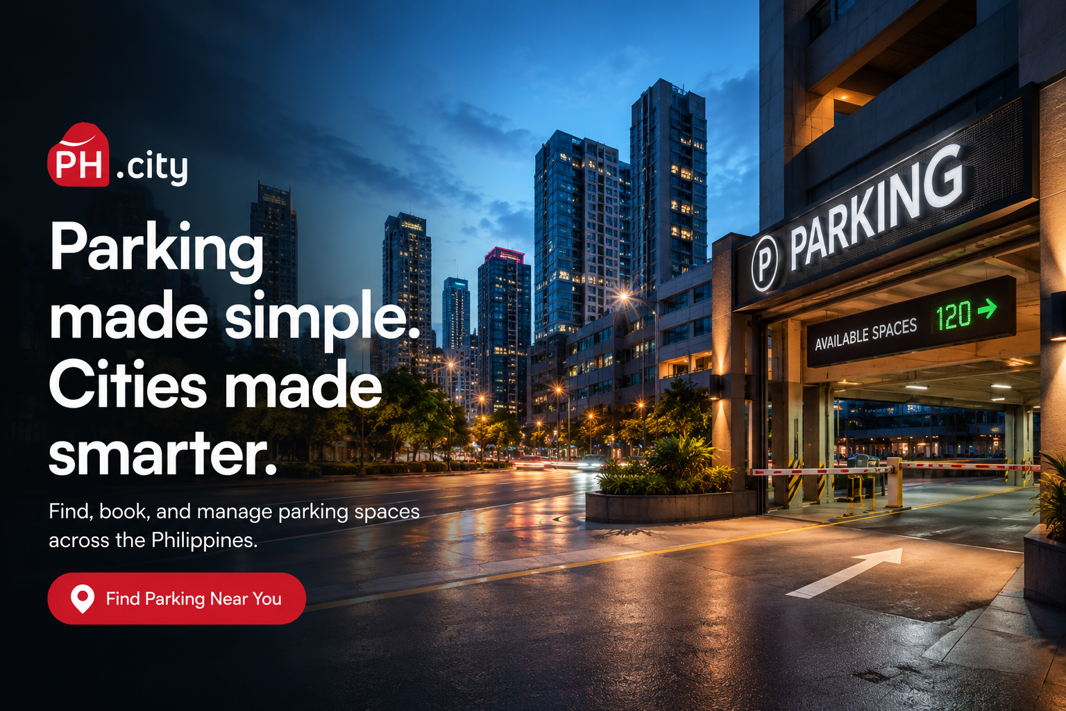 Parking spaces in a busy Philippine city
